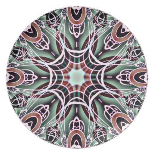 Light Green and Red Geometric Plate