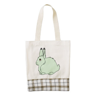 Light Green Arctic Hare Zazzle HEART Tote Bag