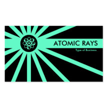 Light Green Atomic Rays Business Card Template