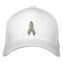 light green awareness ribbon embroidered hats