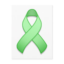 Light Green Awareness Ribbon Postcard by jamieco Light Green Awareness Ribbon Postcard
