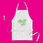 Light Green Bamboo Leaves on Black Aprons