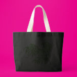 Light Green Bamboo Leaves on Black Tote Bags