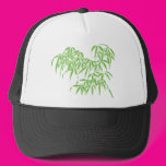 Light Green Bamboo Leaves on Black Hats