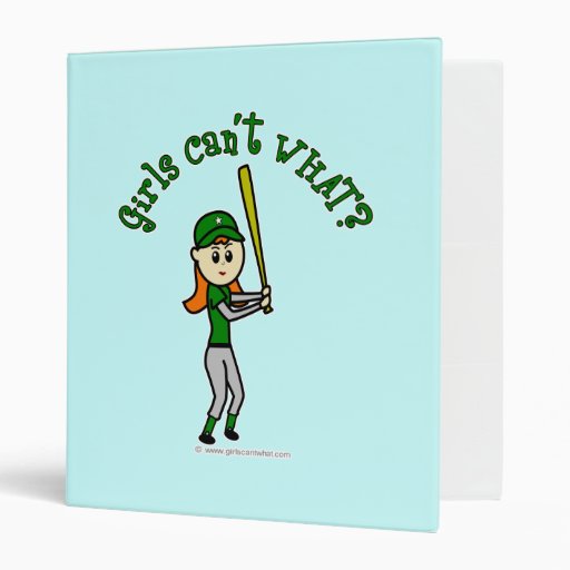 Light Green Baseball 3 Ring Binders