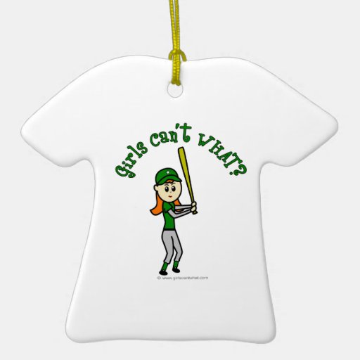 Light Green Baseball Christmas Tree Ornament
