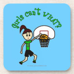 LIght Green Basketball Girl Beverage Coaster