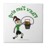 LIght Green Basketball Girl Ceramic Tile