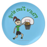 LIght Green Basketball Girl Dinner Plate