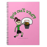 LIght Green Basketball Girl Spiral Note Book