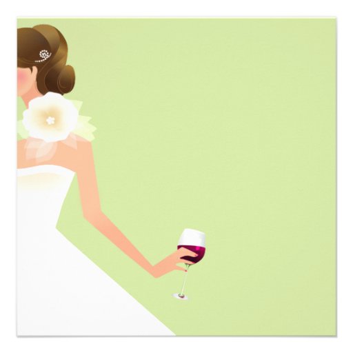 Light green bridal shower wine invitation