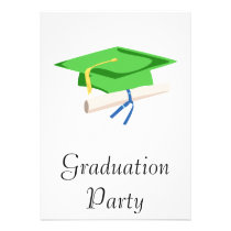 Light green Cap & Diploma invitations