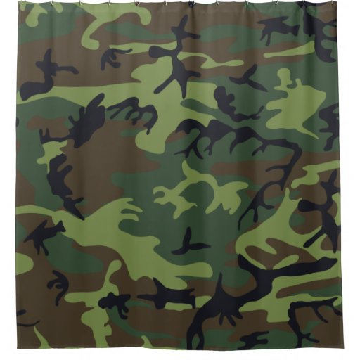 Light Green Dark Green Black Camo Camouflage Shower Curtain Zazzle