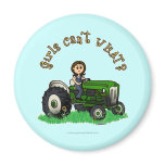 Light Green Farmer Girl Fridge Magnet