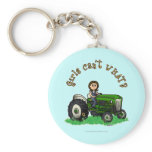 Light Green Farmer Girl Keychain