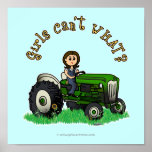 Light Green Farmer Girl Poster