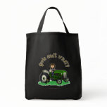 Light Green Farmer Girl Tote Bags
