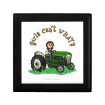 Light Green Farmer Girl Trinket Boxes