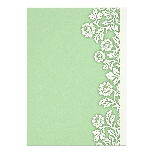 light green flourishes pretty wedding invitations