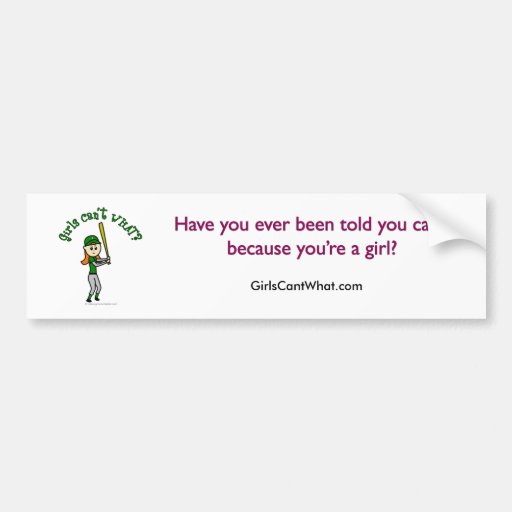 Light Green Girls Baseball Bumper Sticker
