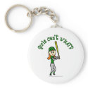 Light Green Girls Baseball keychains
