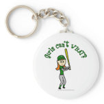 Light Green Girls Baseball Keychains