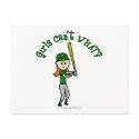 Light Green Girls Baseball postcards