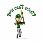 Light Green Girls Baseball Print