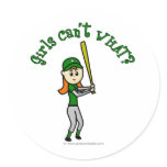 Light Green Girls Baseball stickers
