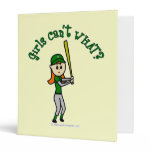 Light Green Girls Baseball Vinyl Binders