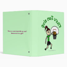 Light Green Girls Basketball 3 Ring Binder