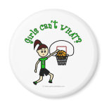 Light Green Girls Basketball Fridge Magnet