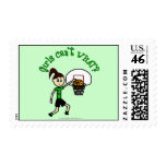 Light Green Girls Basketball Stamp