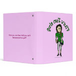 Light Green Girls Football 3 Ring Binder