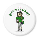 Light Green Girls Football Fridge Magnet