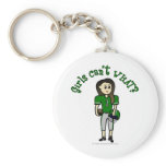 Light Green Girls Football Keychains