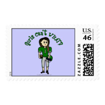 Light Green Girls Football Postage Stamp
