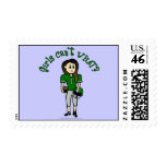 Light Green Girls Football Postage Stamp