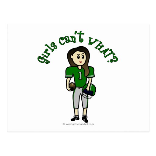 Light Green Girls Football Postcards