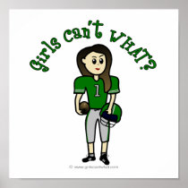 Light Green Girls Football Poster
