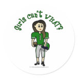Light Green Girls Football Stickers