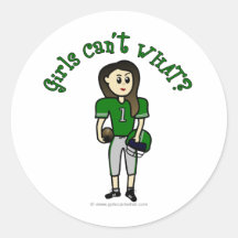 Light Green Girls Football Stickers