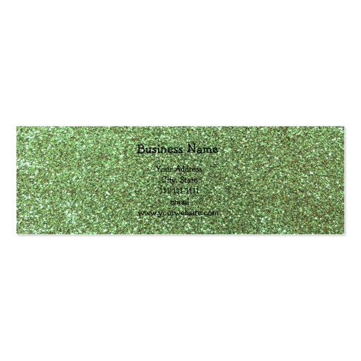 Light green glitter business card template (front side)