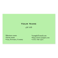 light green personal business card business card templates