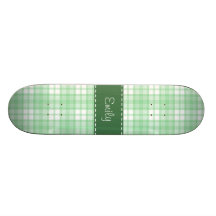 Light Green Plaid; Cute Skate Board Decks