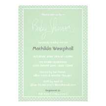 Light Green Polka Dots Baby Shower Invitation