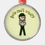 Light Green Sheriff Girl Christmas Tree Ornament