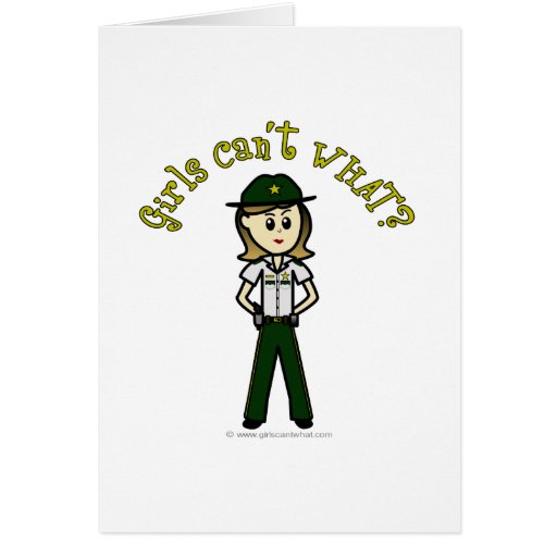 Light Green Sheriff Girl Greeting Card