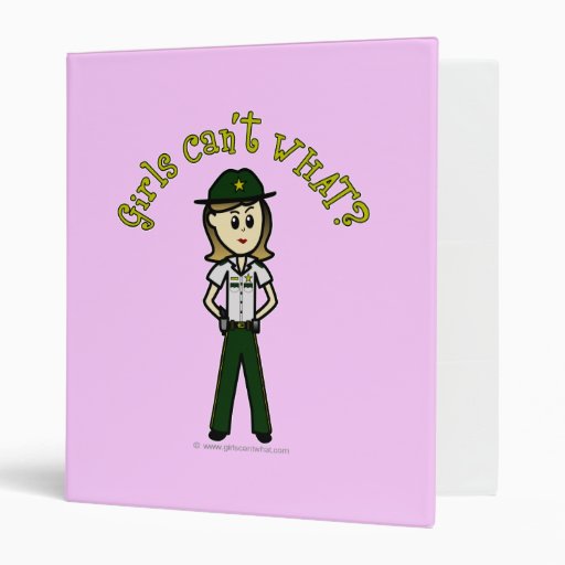 Light Green Sheriff Girl Vinyl Binders