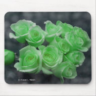 Light green tinted rose bouquet mousepad